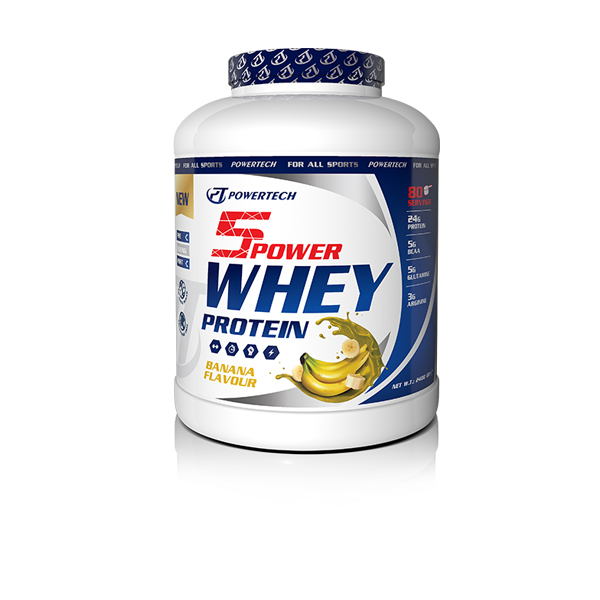  5Power Whey Protein 2400 Gr 80 Servis Muz Aromalı